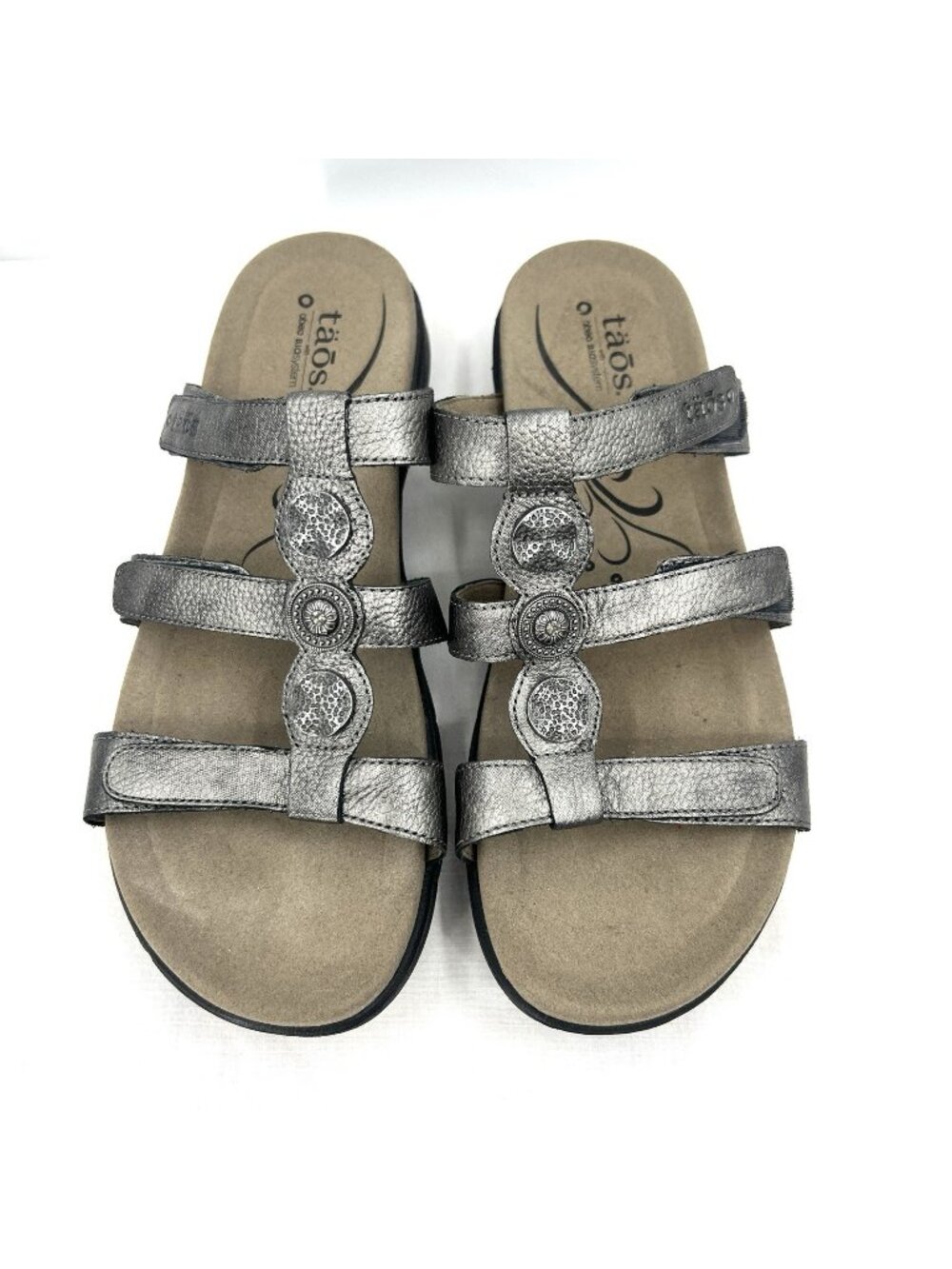 Taos Womens Trio Sandals Medallions Neutral Arch Support Leather Size 10